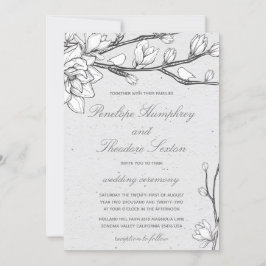 Convite Casamento de White Magnolia Birdsong