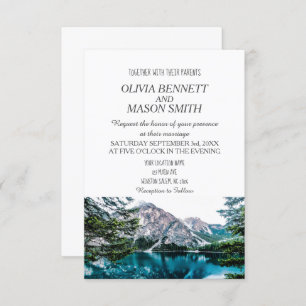Convite Casamento de Winter Rocky Mountain Lake Country
