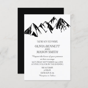 Convite Casamento de Winter Rocky Mountain Lake Country