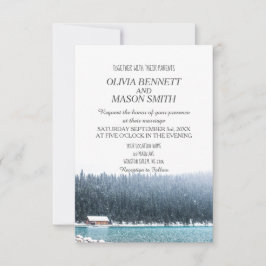 Convite Casamento de Winter Rocky Mountain Lake Country