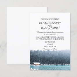Convite Casamento de Winter Rocky Mountain Lake Country