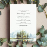 Convite Casamento de Woodland do Lago Rustico<br><div class="desc">Convite de Casamento Rustic Lake Forest Watercolor Woodland - perfeito para um casamento ao lado do lago.</div>