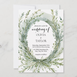 Convite Casamento de Wreath de Thyme Rosemary Sprig