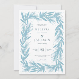 Convite Casamento de Wreath Moderno de inverno