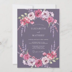 Convite Casamento Deep Violet Wisteria