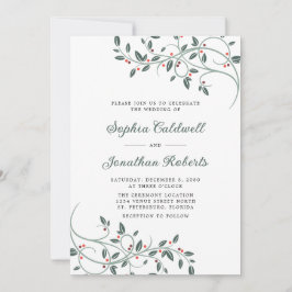 Convite Casamento Delicado de Botânica de Natal