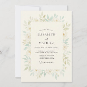 Convite Casamento Delicado de Menta Suave na Primavera