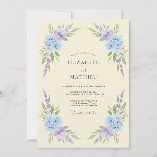 Convite Casamento Delicado de Primavera com Creme