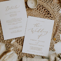 Casamento Delicado Dourado Caligrafia Tudo Em Um