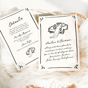 Convite Casamento Desenhado à Mão Caprichoso