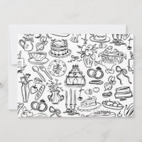 casamento desenhado à mão vegan vegetariano