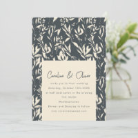 Casamento Desenho Botânico Preto Boho Sombrio