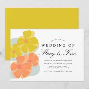 Convite Casamento Desenho De Mão De primavera Bloom Cosmo