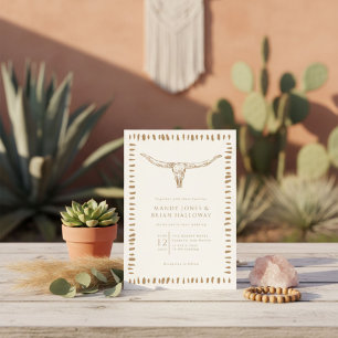 Convite Casamento Desert Boho Caveira de Vaca
