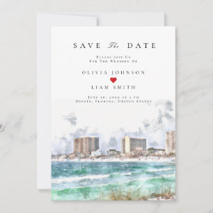 Convite Casamento Destin Florida Aquarela Save the Date