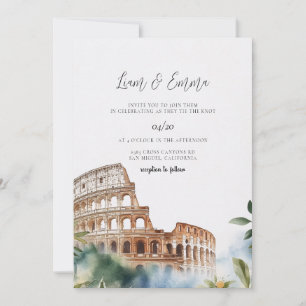 Convite Casamento Destino Paisagem Itália Roma