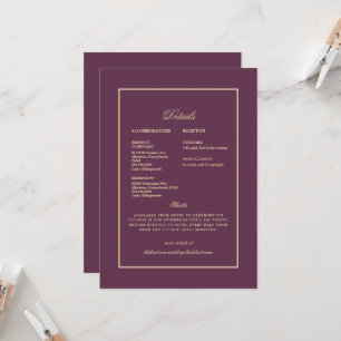 Convite Casamento Detalhado Étnico Indiano Roxo e Dourado