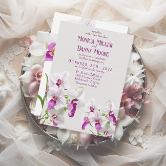 Convite Casamento Diário das Orquídeas Delicadas