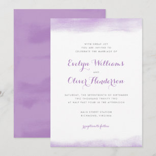 Convite Casamento Dip Lilac Watercolor