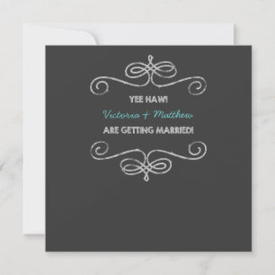 Convite Casamento Divertido Redneck em Quadro de Giz Vinta