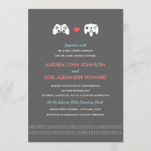 Convite Casamento do amor do controlador do Gamer