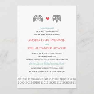 Convite Casamento do amor do controlador do Gamer