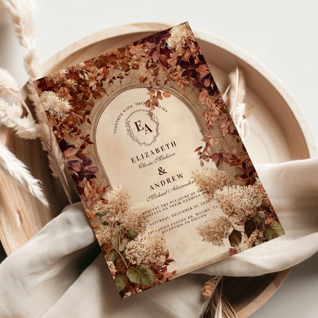 Convite Casamento do Arqueiro do Jardim do outono (Criador carregado)