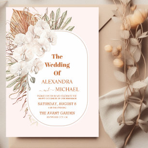 Convite casamento do boho greenery pampas