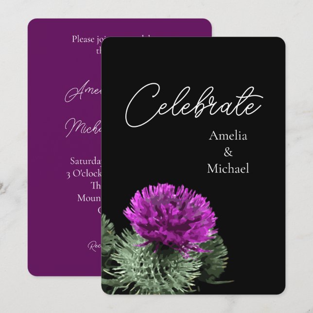 Convite Casamento do Cardo Roxo (Frente/Verso)