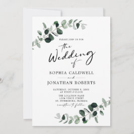 Convite Casamento do Código QR do Eucalyptus Greenery Call