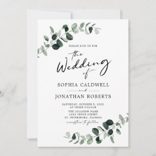 Convite Casamento do Código QR do Eucalyptus Greenery Call