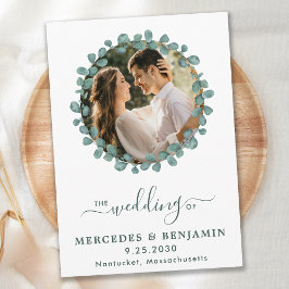 Convite Casamento do Código QR do Eucalyptus Photo Greener