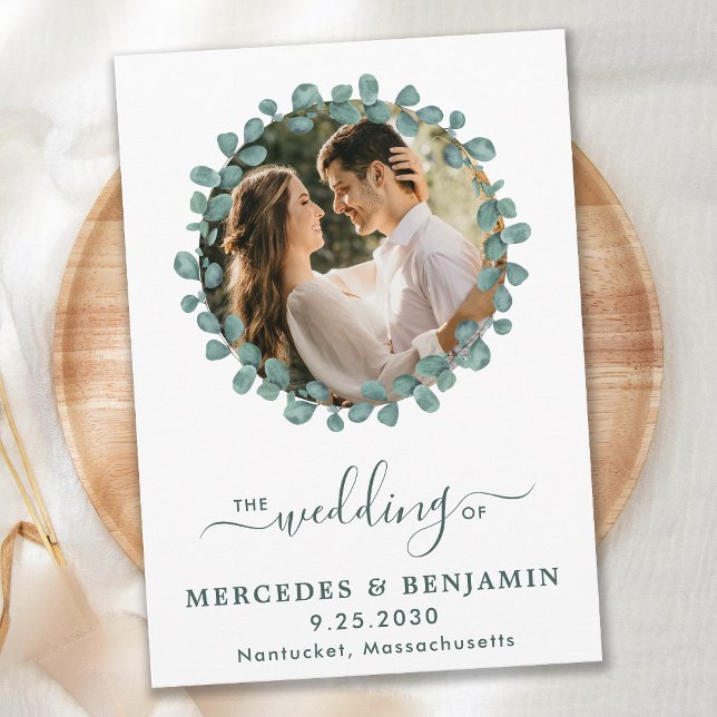 Convite Casamento do Código QR do Eucalyptus Photo Greener (Criador carregado)