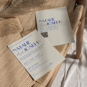 Convite Casamento do Código QR do Retro Francês Trimestral