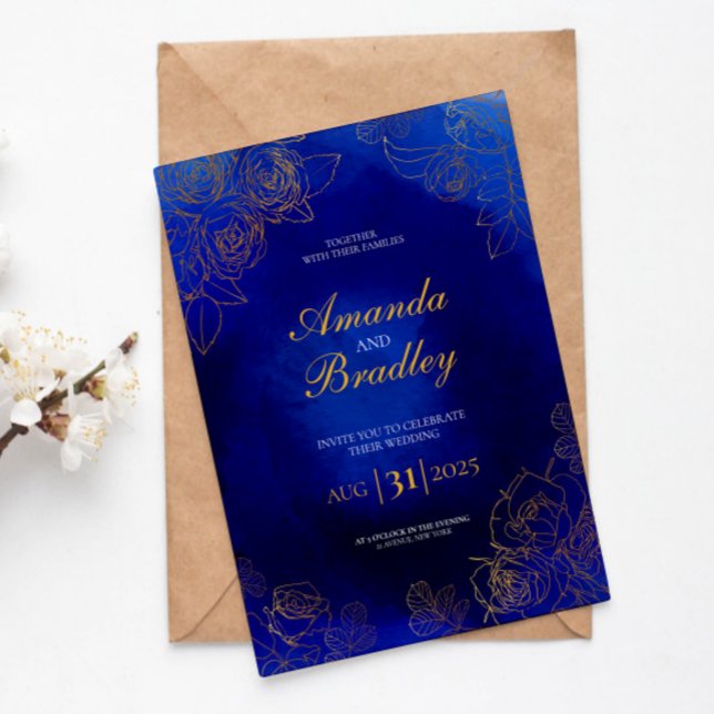 Convite Casamento do Código QR do Rico Dourado do Rosa Azu (Criador carregado)