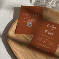 Casamento do Código QR do Terracotta Laranja Queim