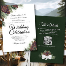 Casamento do Código QR Elegante Rustic Boho Pineco