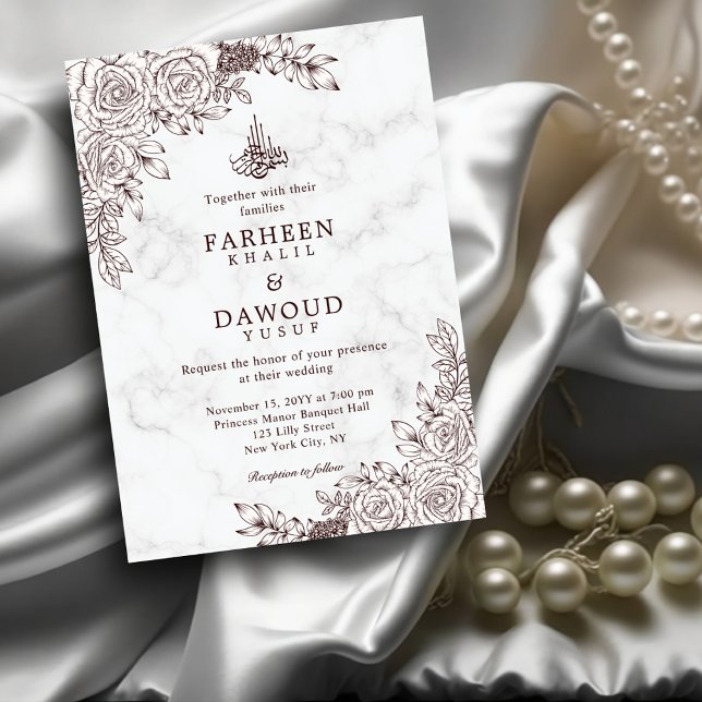 Convite Casamento do Código QR Islâmico do Local Floral Br (Criador carregado)