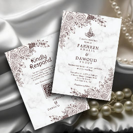 Convite Casamento do Código QR Islâmico do Local Floral Br