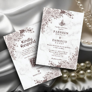 Convite Casamento do Código QR Islâmico do Local Floral Br