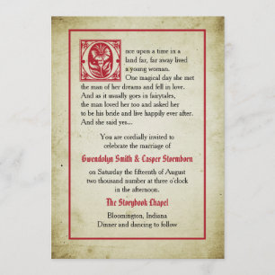 Convite Casamento do conto de fadas do vintage da página