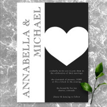 Casamento do Coração Branco Negro da Tipografia Mo