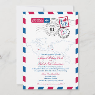 Convite Casamento do correio aéreo New York, do Scotland 