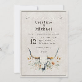 Convite Casamento do crânio de madeira russa