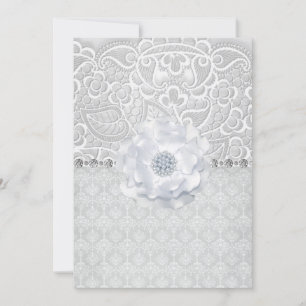 CONVITE CASAMENTO DO DIAMANTE DE LACE ELEGANTE E MODERNO