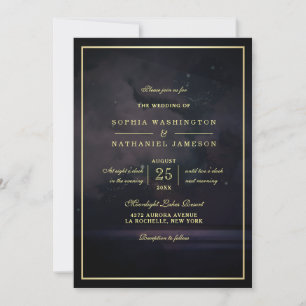Convite Casamento do Elegant Starry Night Sky