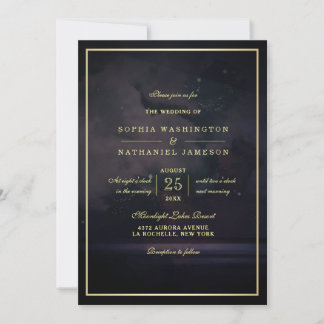 Convite Casamento do Elegant Starry Night Sky