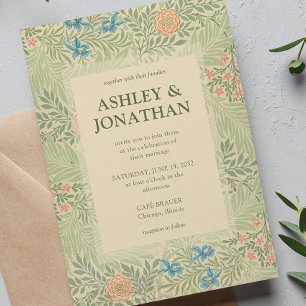 Convite Casamento do Elegante William Morris Larkspur Patt