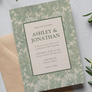 Convite Casamento do Elegante William Morris Tulip Pattern