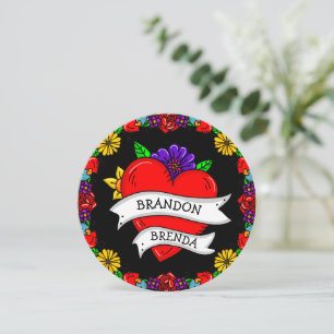 Convite Casamento do estilo de arte do Grafite de tatuagem